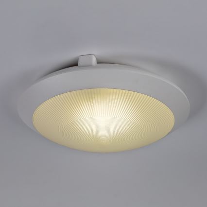 Rabalux - Plafonnier extérieur avec détecteur de mouvement 1xE27/9W/230V IP65 Ø 30 cm blanc