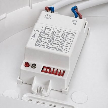 Rabalux - Plafonnier extérieur avec détecteur de mouvement 1xE27/9W/230V IP65 Ø 30 cm blanc
