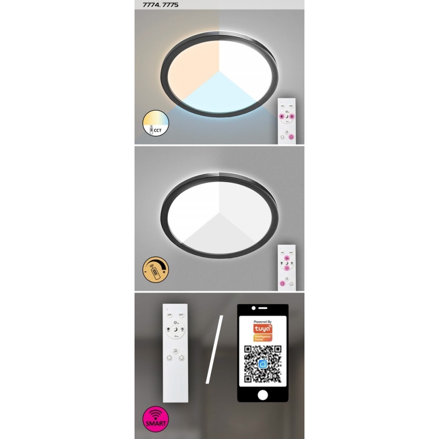 Rabalux - Plafonnier d'extérieur LED dimmable LED/15W/230V Wi-Fi Tuya 2700-6500K IP44 + télécommande