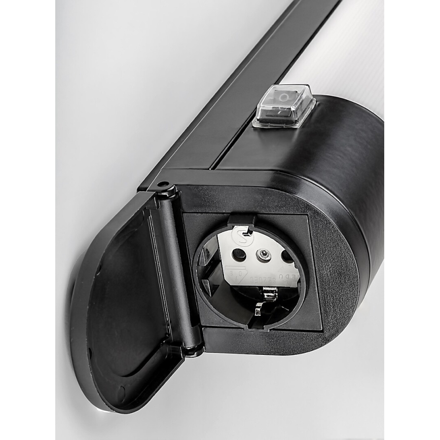 Rabalux - Réglette LED de cuisine avec prise LED/20W/230V 4000K IP44 noir 87 cm