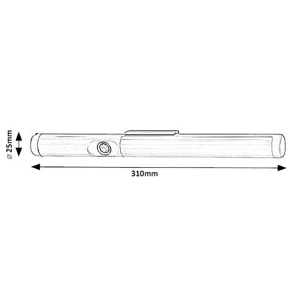 Rabalux - Réglette LED de cuisine avec détecteur LED/3W/3,7V 4000K 1800 mAh