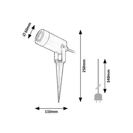 Rabalux - Luminaire d'extérieur 1xGU10/4W/230V IP65