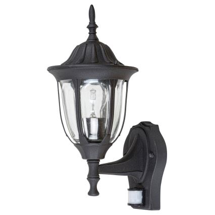 Rabalux - Applique murale d'extérieur avec détecteur 1xE27/60W/230V IP43 noir