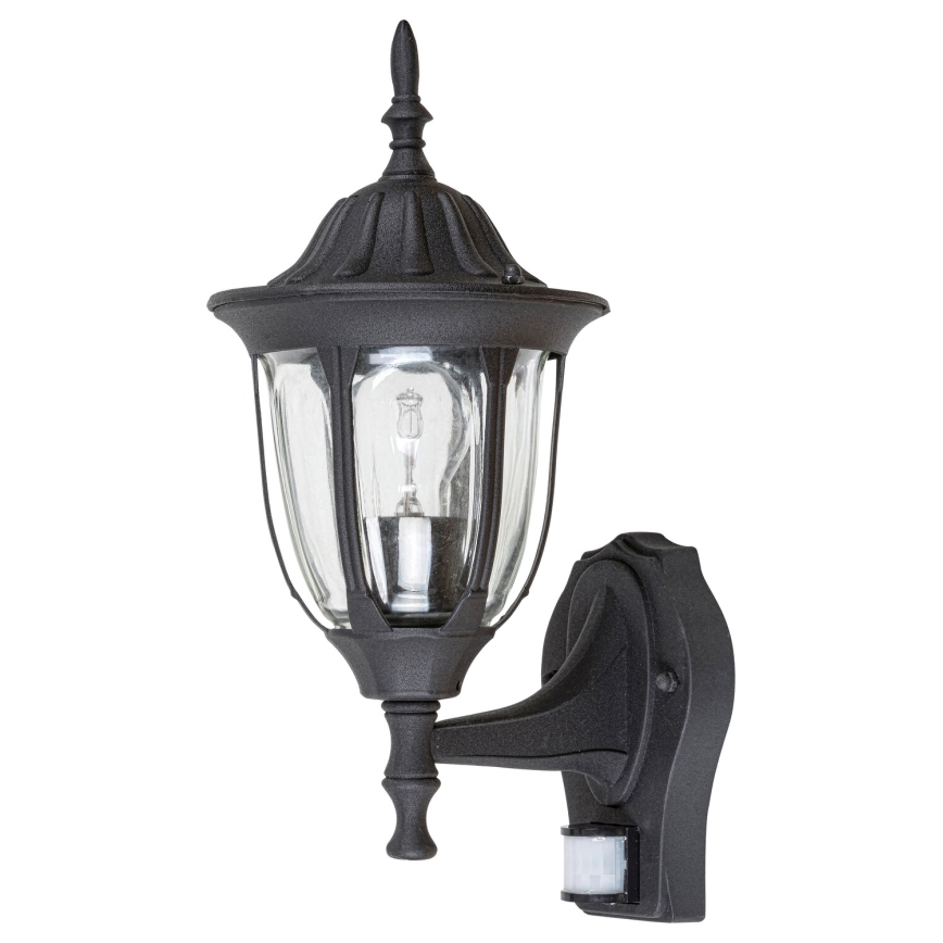 Rabalux - Applique murale d'extérieur avec détecteur 1xE27/60W/230V IP43 noir