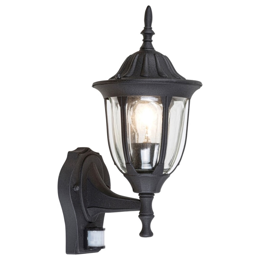 Rabalux - Applique murale d'extérieur avec détecteur 1xE27/60W/230V IP43 noir