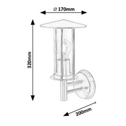 Rabalux - Applique murale extérieure 1xE27/60W/230V IP44