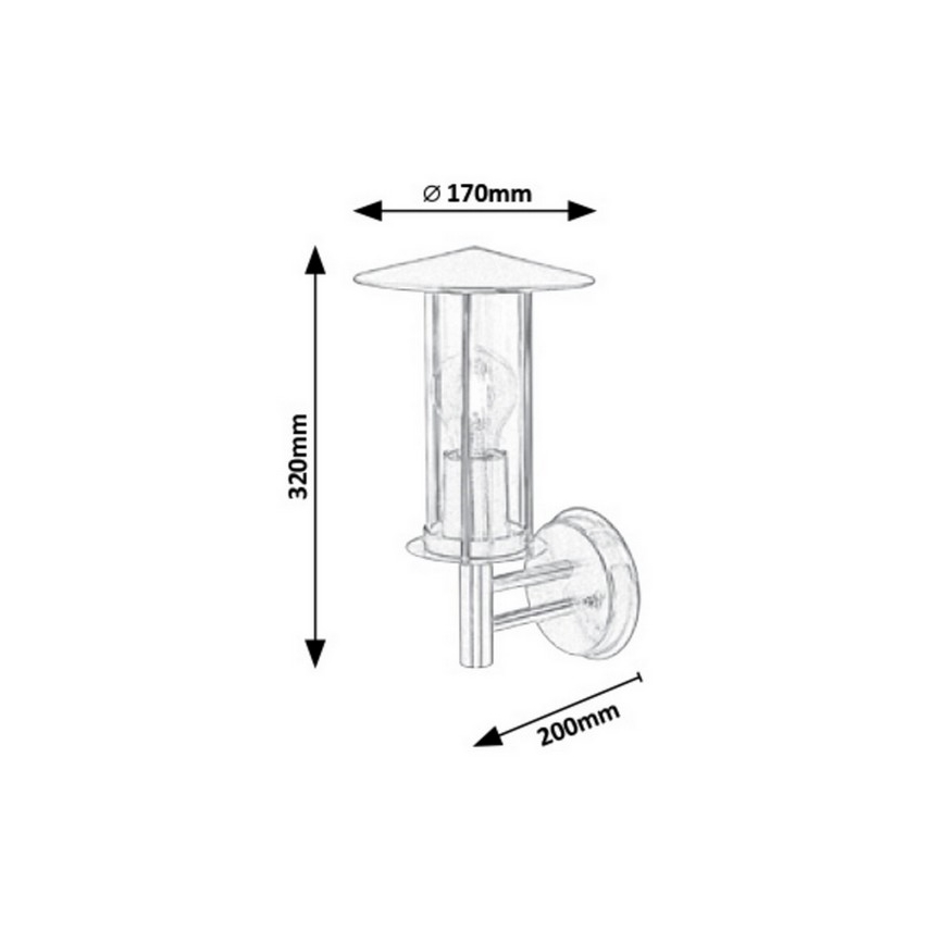Rabalux - Applique murale extérieure 1xE27/60W/230V IP44