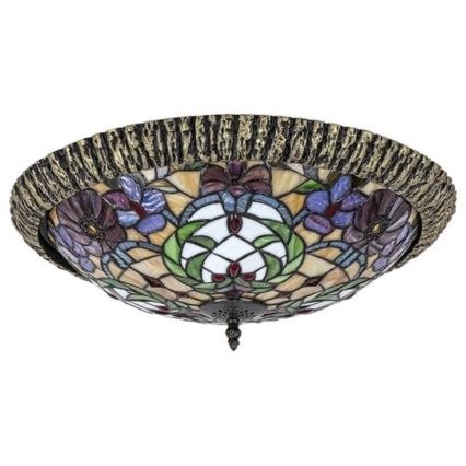 Rabalux - Plafonnier Tiffany avec vitraux 2xE27/60W/230V