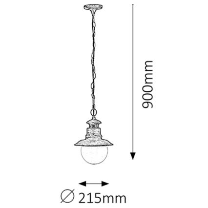 Rabalux - Suspension extérieure 1xE27/60W IP44