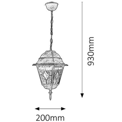 Rabalux - Lustre extérieur 1xE27/60W/230V