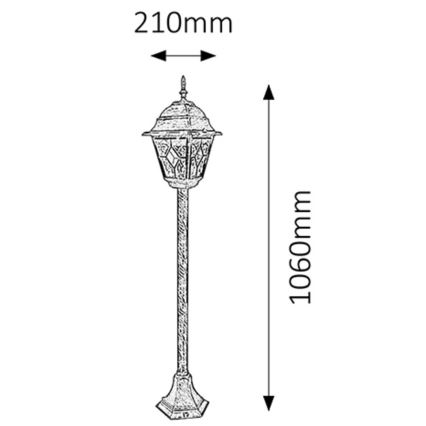 Rabalux - Lampadaire extérieur 1xE27/60W/230V