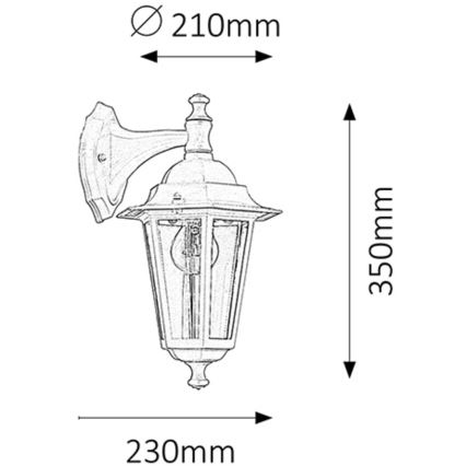 Rabalux - Applique murale extérieure 1xE27/60W/230V