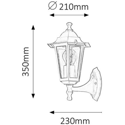 Rabalux - Applique murale extérieure 1xE27/60W/230V