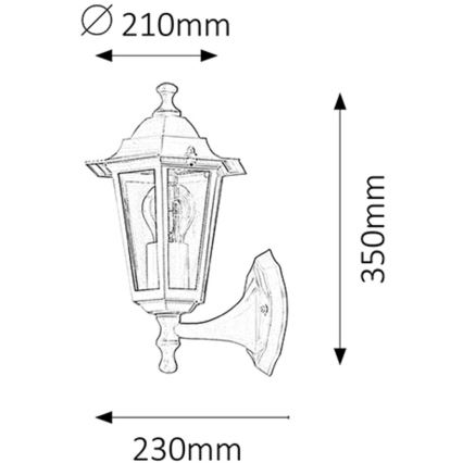 Rabalux - Applique murale extérieure 1xE27/60W/230V