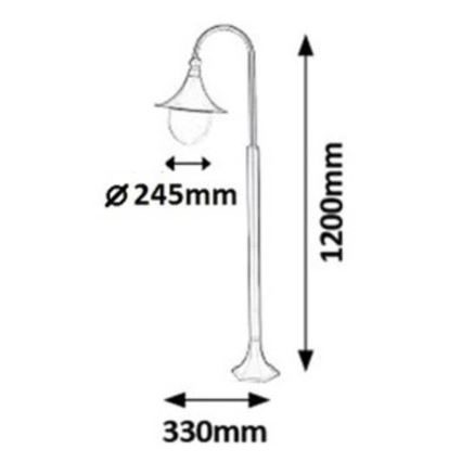 Rabalux 8247 - Lampadaire extérieur KONSTANZ 1xE27/100W/230V IP44