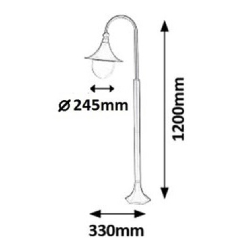 Rabalux 8247 - Lampadaire extérieur KONSTANZ 1xE27/100W/230V IP44