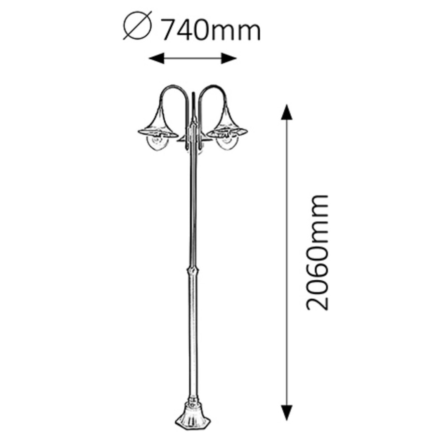 Rabalux - Lampadaire extérieur 3xE27/100W/230V IP44