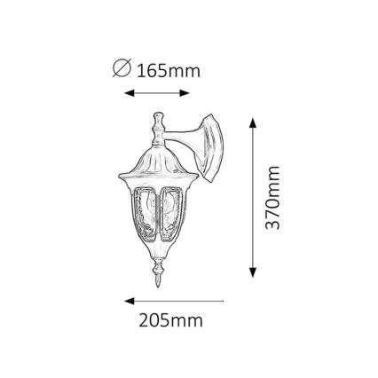 Rabalux - Applique murale d'extérieur 1xE27/60W/230V IP43 noire