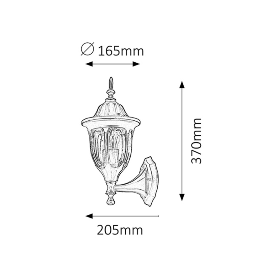 Rabalux - Applique murale extérieure 1xE27/60W/230V IP43 noire