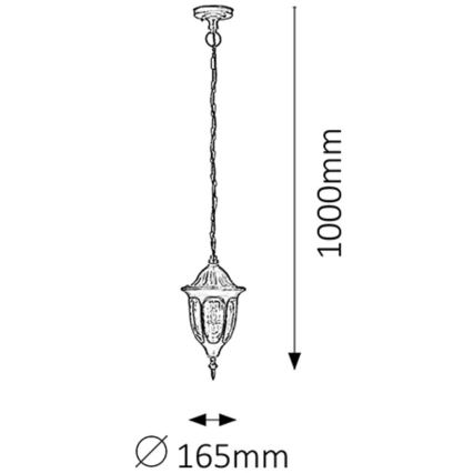 Rabalux - Suspension d'extérieur 1xE27/60W/230V IP43 noire