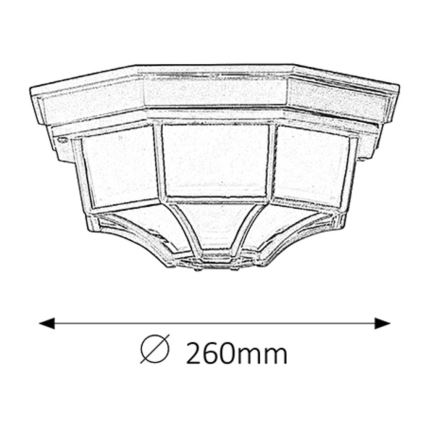 Rabalux - Plafonnier extérieur 1xE27/100W/230V IP44