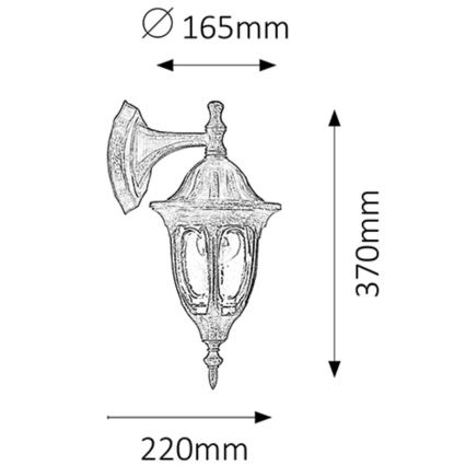 Rabalux - Applique murale extérieure 1xE27/60W/230V