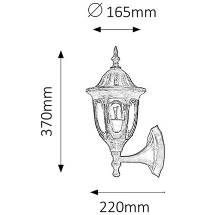 Rabalux - Applique murale extérieure 1xE27/60W/230V