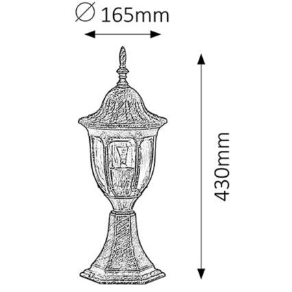 Rabalux - Lampe d'extérieur 1xE27/60W/230V IP43 dorée/patinée/noire