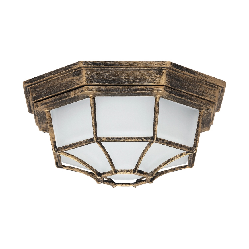 Rabalux - Plafonnier d'extérieur 1xE27/100W/230V IP44 doré/patiné/noir