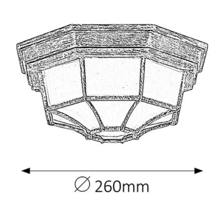 Rabalux - Plafonnier extérieur 1xE27/100W/230V IP44