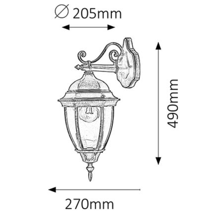 Rabalux - Applique murale extérieure 1xE27/100W/230V IP44