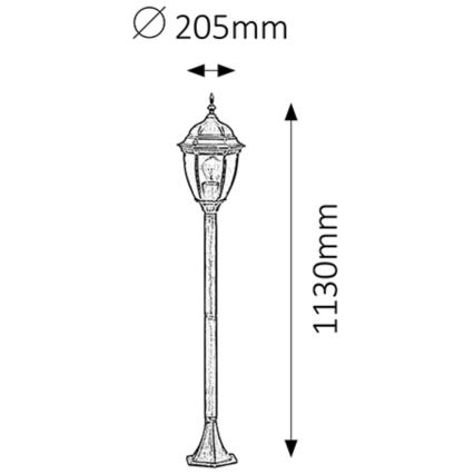 Rabalux - Lampadaire extérieur 1xE27/100W/230V IP44 113 cm