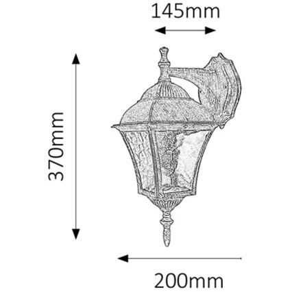 Rabalux - Applique murale extérieure 1xE27/60W/230V IP44