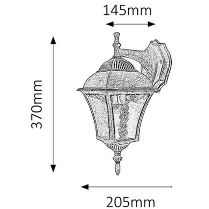 Rabalux - Applique murale extérieure 1xE27/60W/230V IP44