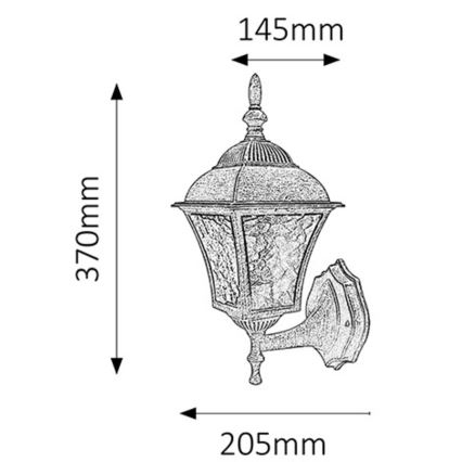 Rabalux 8397 - Applique murale extérieure TOSCANA 1xE27/60W/230V IP44