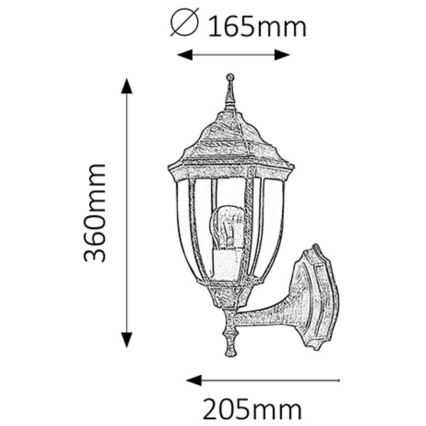 Rabalux - Applique murale extérieure 1xE27/60W/230V