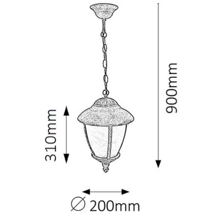 Rabalux - Lustre extérieur 1xE27/60W/230V