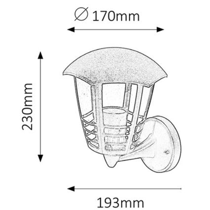 Rabalux - Applique murale extérieure 1xE27/60W/230V IP44