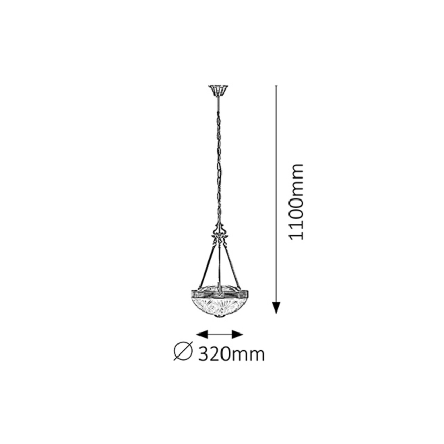 Rabalux 8637 - Lustre avec chaîne ANNABELLA 2xE27/60W/230V