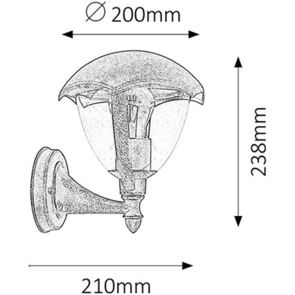 Rabalux - Luminaire extérieur 1xE27/40W/230V IP44