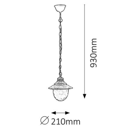 Rabalux - Lustre extérieur 1xE27/60W/230V