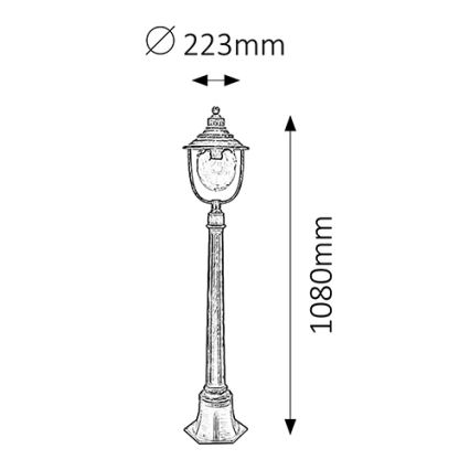 Rabalux - Lampadaire extérieur 1xE27/60W/230V