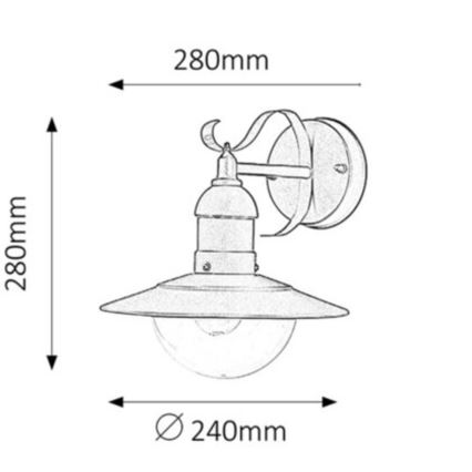 Rabalux - Applique murale extérieure 1xE27/60W/230V IP44