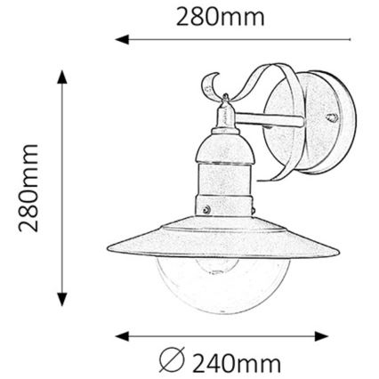 Rabalux - Applique murale extérieure 1xE27/60W/230V IP44