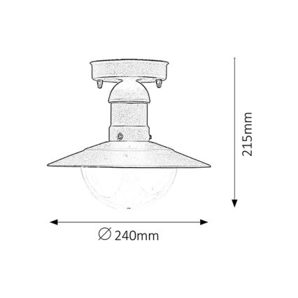 Rabalux - Plafonnier extérieur 1xE27/60W IP44