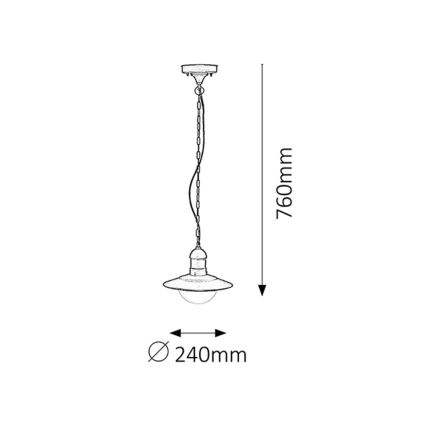 Rabalux - Suspension extérieure 1xE27/60W noire IP44