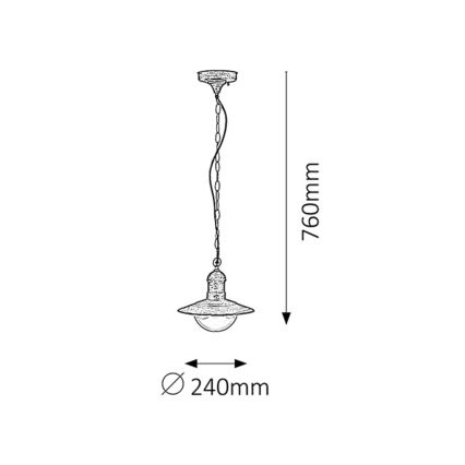 Rabalux - Suspension extérieure 1xE27/60W IP44