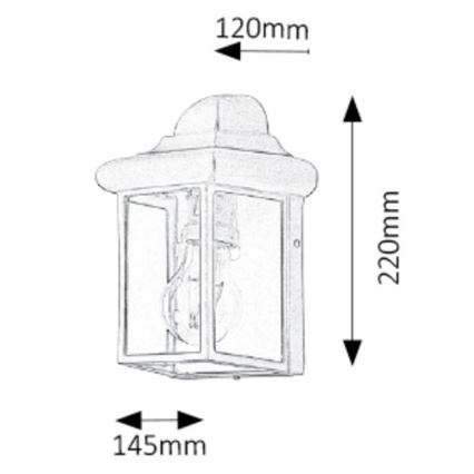 Rabalux - Applique murale extérieure 1xE27/60W/230V IP43