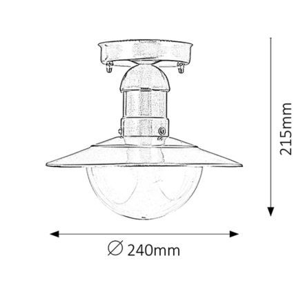 Rabalux - Plafonnier extérieur 1xE27/60W IP44