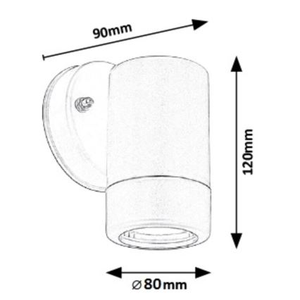 Rabalux - Applique murale extérieure 1xGU10/10W/230V IP44